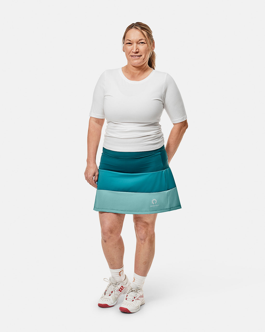 EMMA - Lång trefärgad sportkjol