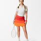 Lång Sportkjol för padel och tennis. Trefärgad. Summer Edition med tre nyanser av orange.